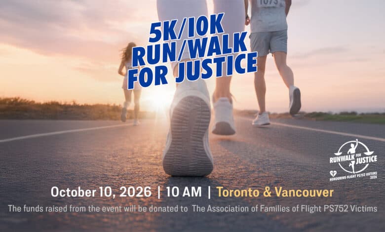 5K/10K Run/Walk for Justice, Honouring Flight PS752 Victims poster