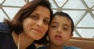 Behnaz Ebrahimi Khoei with her son, Ramtin Ahmadi