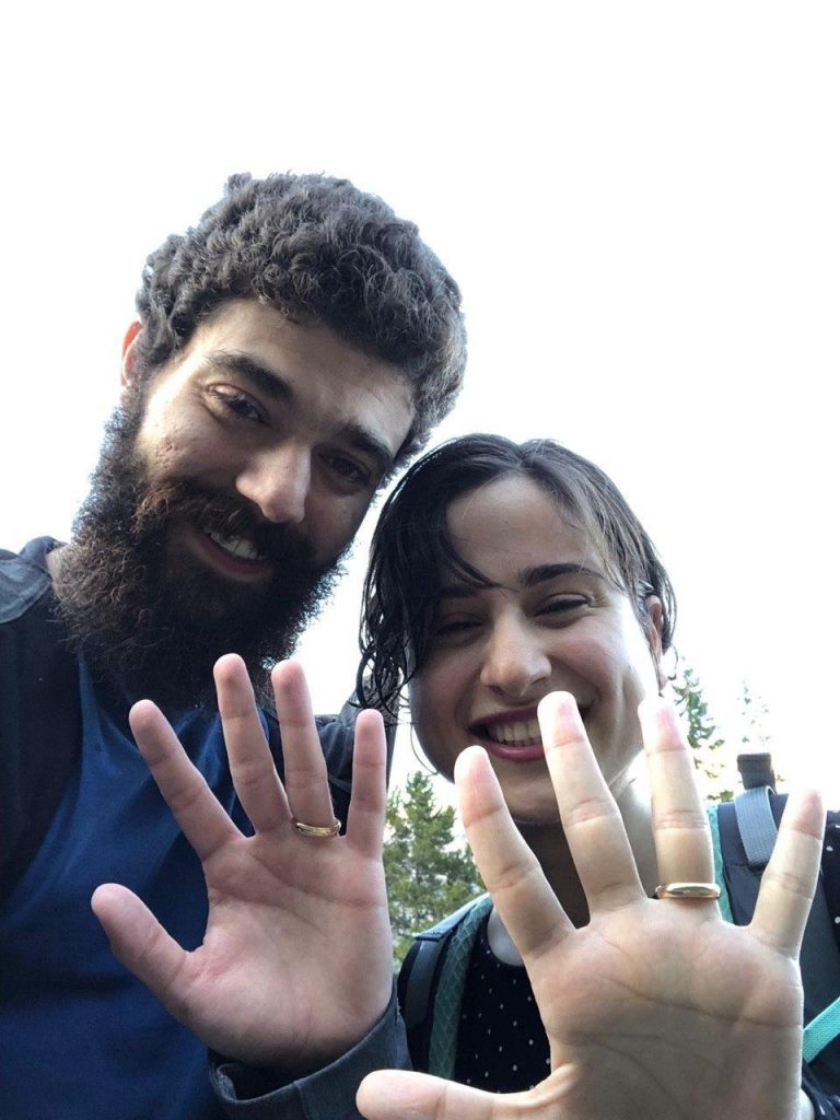 Pouneh Gorji with engagement ring
