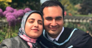 Zeynab Asadilari with her brother, Mohammadhossein Asadilari