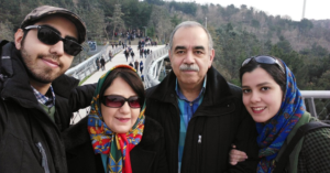 Faraz Falsafi - with family on Tabiat bridge
