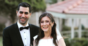 Siavash Ghafouriazar and Sara Mamani on their wedding day