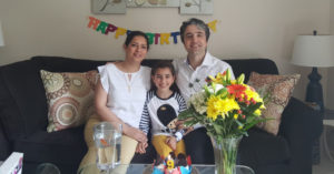 Parisa Eghbalian, Reera Esmaeilion and Hamed at Reera's 9th Birthday