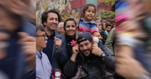 Sahand Sadeghi and Sophie Emami with the family