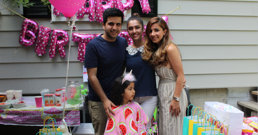 Sahand and Alvand Sadeghi, Sophie Emami and Negar Borghei in a Birthday party