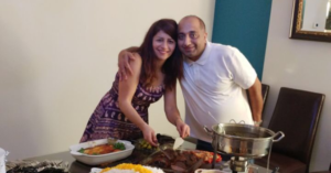 Pedram Mousavi with his wife, Mojgan Daneshmand