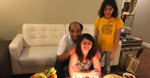 Mojgan Daneshmand celebrating her birthday with her family - Pedram Mousavibafrooei - Daria Mousavi