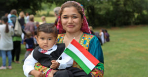 Sakineh Ahmadi and her son, Mohsen Ahmadi - traditional outfit