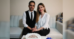 Samira Bashiri with her husband, Hamidreza Setareh Kokab - Birthday