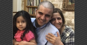 Sophie Emami with her uncle, Alvand Sadeghi and her grandmother