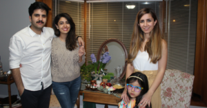 Sophie Emami, Sahand and Alvand Sadeghi and Negar Borghei celebrating Norooz