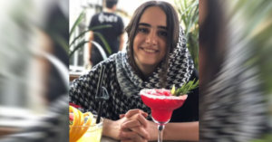 Kiana Ghasemi in a cafe