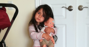 Sophie Emami with her doll