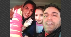 Farhad Niknam, his wife and daughter