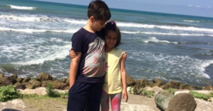 Arsam and Arinica Niazi on the beach
