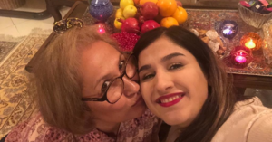 Paniz Soltani with her mother