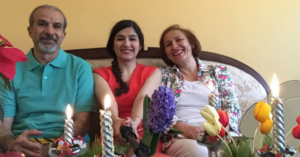 Paniz Soltani and her family, celebrating Nowrooz