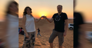 Mikael and Raheleh Lindberg, in the dessert