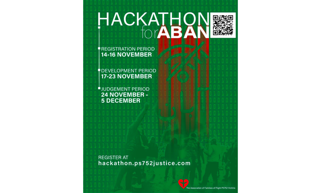 Hackathon for Aban Poster, by PS752Justice